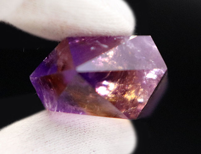 １００％ナチュラル！希少な鉱物、アメトリン（Ametrine）のダブルポイント標本（その7）