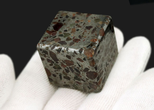 美しいパターン！ずっしりと重い、大きなサイコロ型！ケニア産石鉄隕石、パラサイト（Pallasite）（その5）