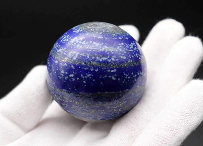 名産地アフガニスタン産の高品位ラピスラズリ（Lapis lazuli）の天然スフィア標本（その6）