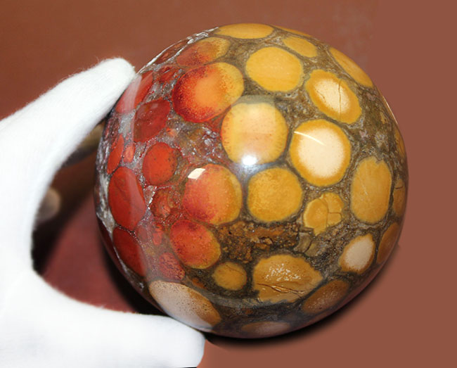 ジャスパーの王様、キングコブラオービキュラージャスパー(Orbicular Jasper)が登場。特大サイズで、なおかつ最高品費。1300グラムオーバー!(その8)