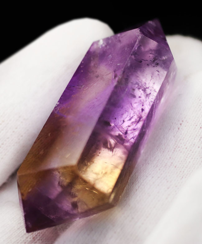 透明度高し！紫（アメシスト）と黄（シトリン）の融合。ボリビア産オールナチュラルなアメトリン（Ametorine）の結晶（その4）