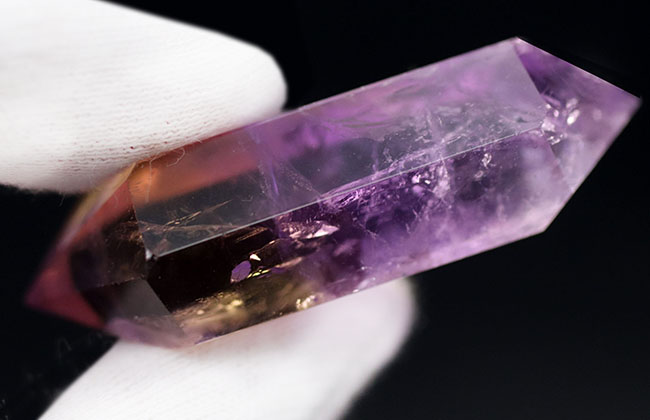 透明度高し！紫（アメシスト）と黄（シトリン）の融合。ボリビア産オールナチュラルなアメトリン（Ametorine）の結晶（その5）