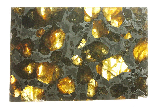 透明度が高いカンラン石にご注目。石鉄隕石ブラヒンパラサイト。（その1）