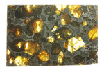 透明度が高いカンラン石にご注目。石鉄隕石ブラヒンパラサイト。