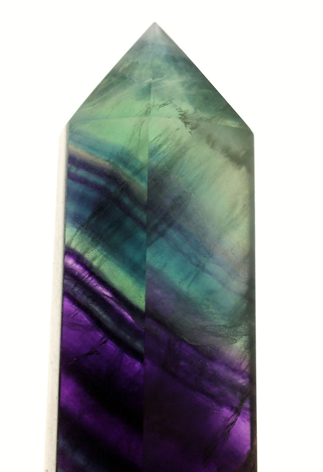 緑と青、紫の多層色が鮮やかな、レインボーフローライト(fluorite)(その2)