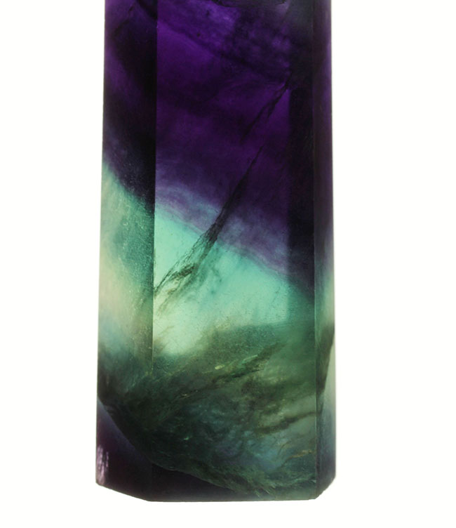 緑と青、紫の多層色が鮮やかな、レインボーフローライト