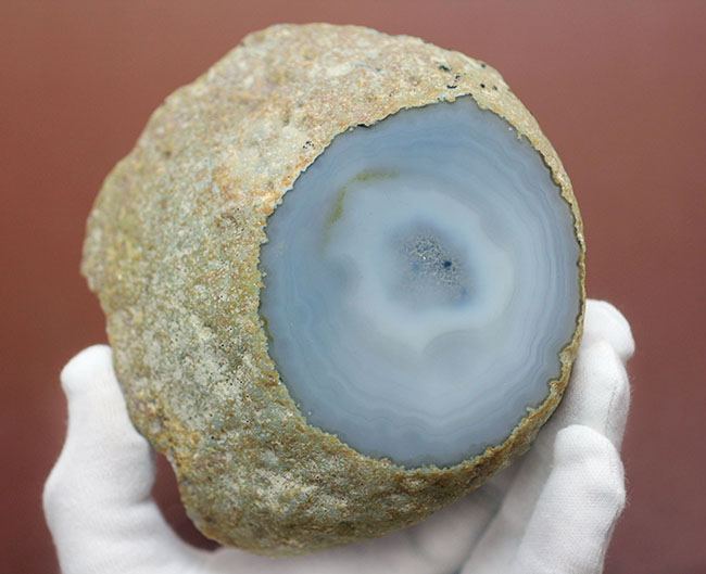 ぶ厚い!4.3センチの厚みを有する、淡青色の鉱物メノウ、ナチュラル標本です。(Agate)(その12)