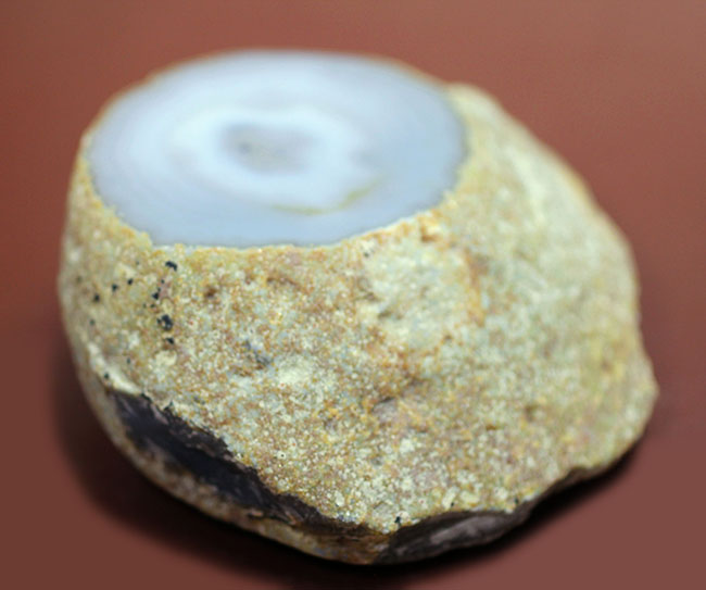 ぶ厚い!4.3センチの厚みを有する、淡青色の鉱物メノウ、ナチュラル標本です。(Agate)(その6)