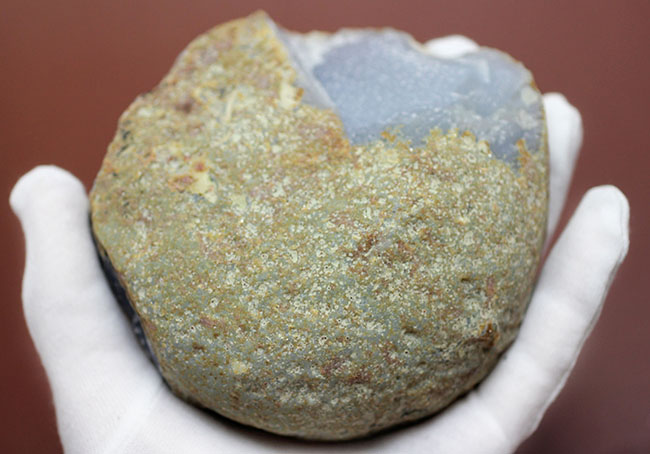 ぶ厚い!4.3センチの厚みを有する、淡青色の鉱物メノウ、ナチュラル標本です。(Agate)(その8)