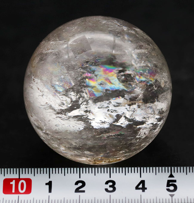 レインボォォォォ！直径最大部５センチ超えの立派な方解石（カルサイト）の球体カボション（その7）