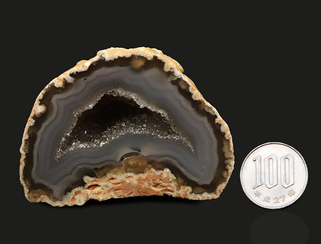 サービスプライス！ブラジル産のジオード（晶洞）。岩肌、潜晶質、水晶