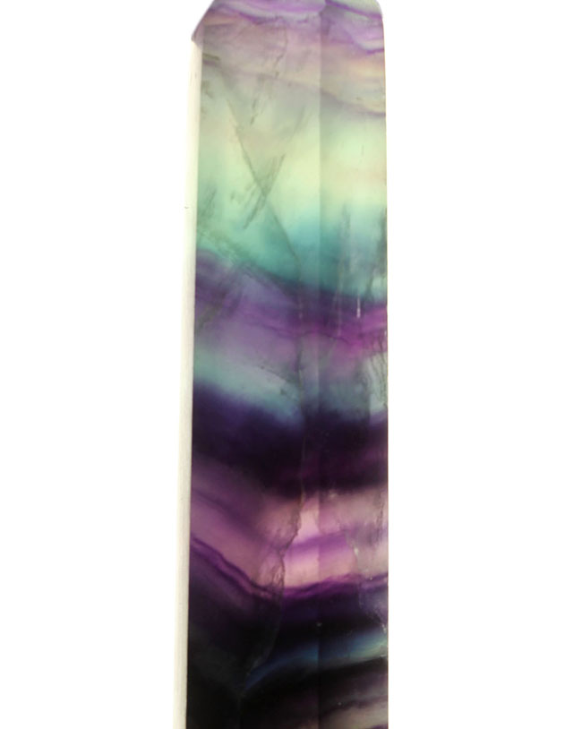 人気の六角柱型のマルチカラーを呈するフローライト（fluorite）。通称