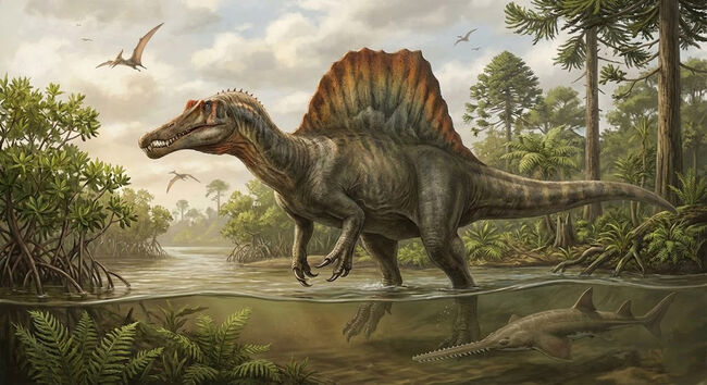 外弧計測20センチという衝撃……コレクションの中央に据えていただきたい！スピノサウルス（Spinosaurus）のハンドクロウ化石（その12）