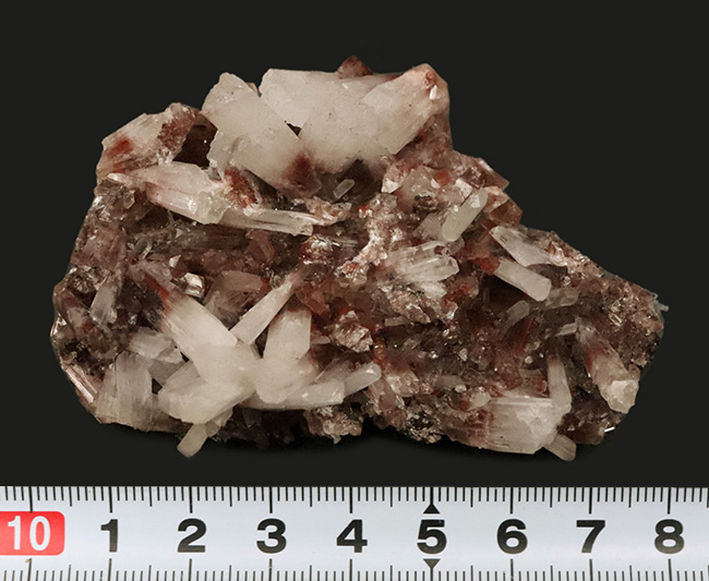 極めて上質！メキシコ・チワワ州「サンタ・エウラリア」産……白い刃状結晶が咲く、異極鉱ヘミモルファイト（Hemimorphite）標本（その6）