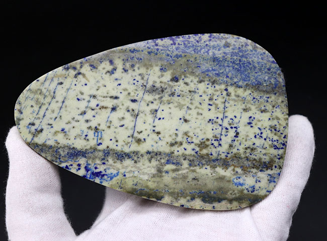 古来より珍重されてきた青を呈する、希少鉱物ラピスラズリ（Lapis lazuli）。珍しい板状標本（その3）