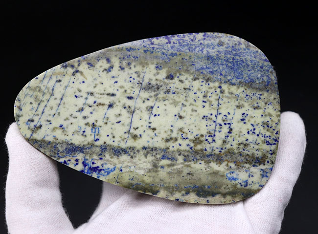 古来より珍重されてきた青を呈する、希少鉱物ラピスラズリ(Lapis lazuli)。珍しい板状標本(その3)