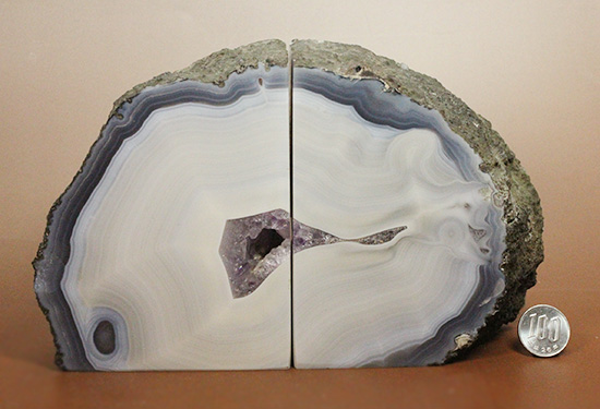 アメシスト（紫水晶）の産状をそのまま楽しむことができるメノウ標本（Agate）（その11）