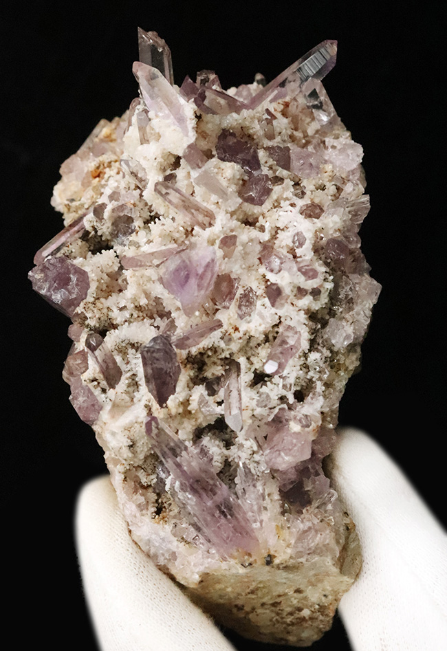 国産ならではのやさしい紫調、鳥取県米子市産アメシスト（Amethyst）クラスター標本（その1）