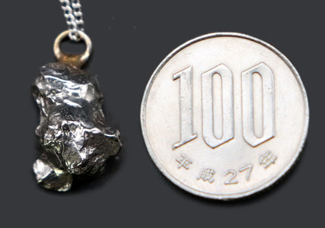 鉄隕石を使ったペンダントトップ、カンポ・デル・シエロ（Campo del Cielo）。シルバーチェーン、高級ジュエリーケース付き（その8）