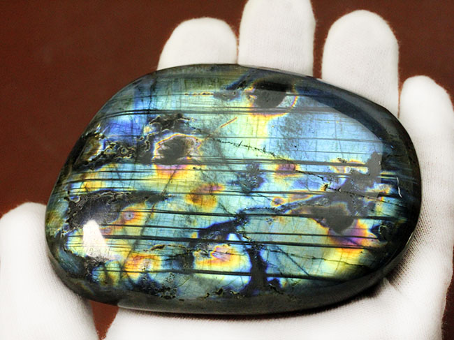 ハイグレードのビッグ標本！両面輝く、鉱物ラブラドライト(Labradorite)（その12）