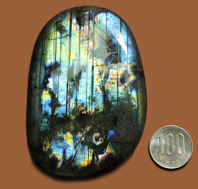 ハイグレードのビッグ標本！両面輝く、鉱物ラブラドライト(Labradorite)（その16）