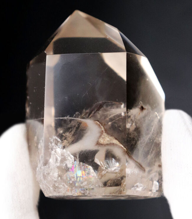 内部に”煙”が見える不思議な水晶！しかも分厚い！ファントムスモーキークォーツ（Phantom Smoky  Quartz）。プリズムあり！（その1）