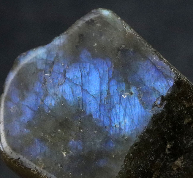 渋いブルーを呈するラブラドライト（Labradorite）のピース（その5）