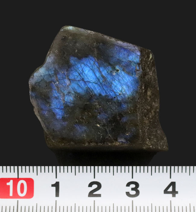 渋いブルーを呈するラブラドライト（Labradorite）のピース 鉱物 販売