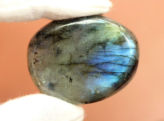 ブルー×ライムグリーンの配色が爽やかな、鉱物ラブラドライト(Labradorite)(その11)
