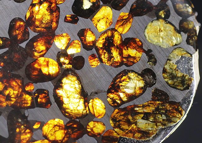 ナイスサイズ、極めて上質なカンラン石を含む、ケニア産のパラサイト隕石（その6）
