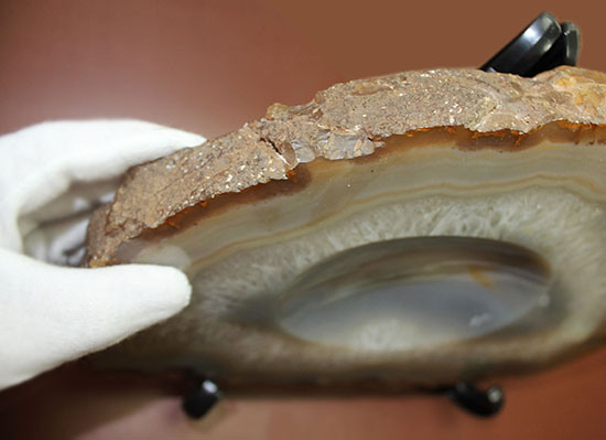 立派!コレクションとしてはもちろん高級なインテリアとしておすすめ。ブラジル産メノウ標本(Agate)(その6)