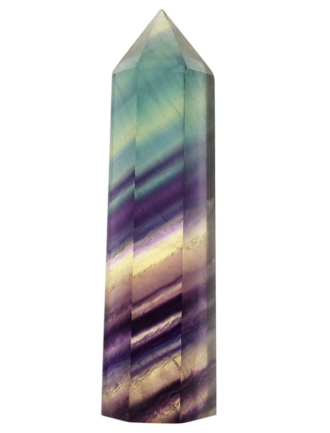 斜めに入った色のバンドが美しい！発色豊かなレインボーフローライト