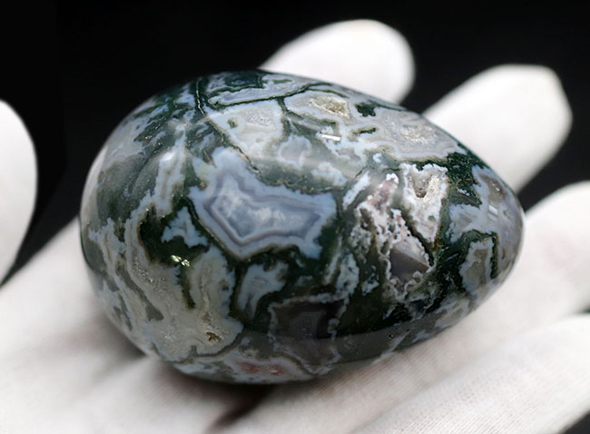 レア！通常結晶と潜晶質が同居する、いわゆるドルジー、見事なグリーンを呈する、その名も、モスアゲート（Agate）（その7）