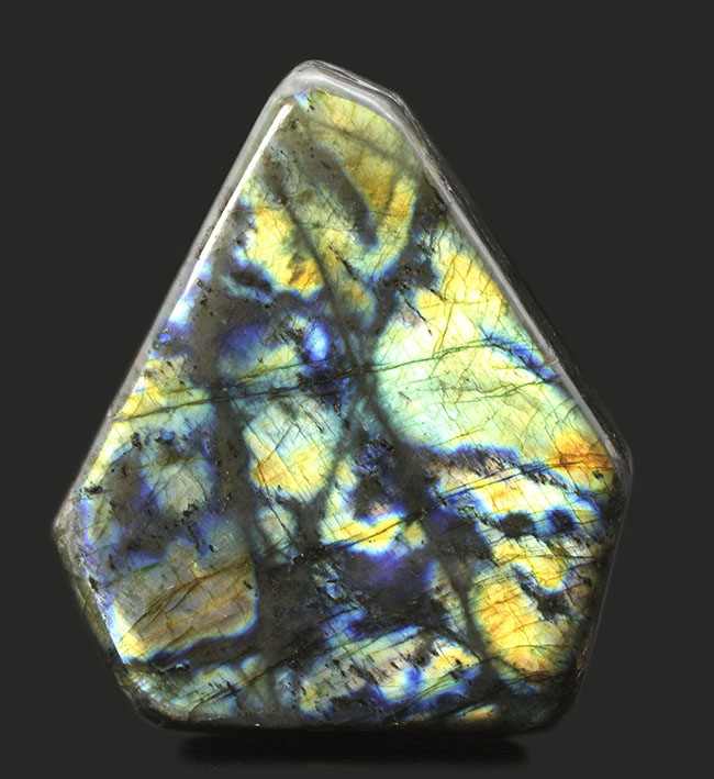 まれに見るハイクラス品!表と裏で別の色に輝く!12センチの巨大ラブラドライト(Labradorite)(その1)