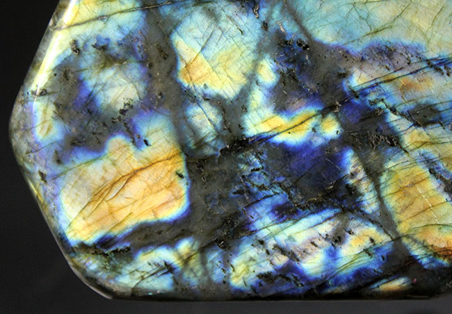 まれに見るハイクラス品!表と裏で別の色に輝く!12センチの巨大ラブラドライト(Labradorite)(その6)