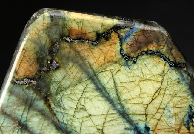 まれに見るハイクラス品!表と裏で別の色に輝く!12センチの巨大ラブラドライト(Labradorite)(その8)