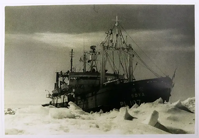当時を偲ばせる３枚の写真のコピー付き、かつての南極観測隊員が所有していた南極の石（オングル石）（その9）