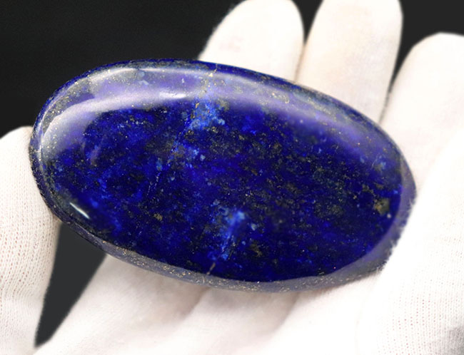 ディープブルー！世界的産地、アフガニスタンで採集された、瑠璃色に輝く天然ラピスラズリ（Lapis lazuli）のカボション（磨き石）（その3）
