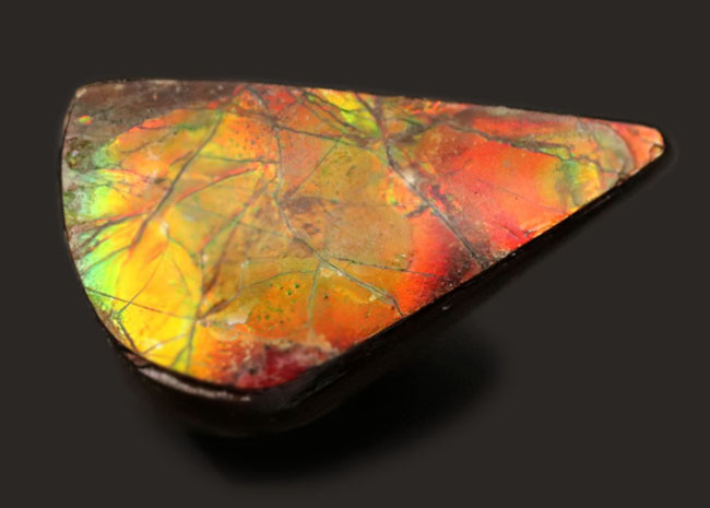 色の変化が楽しめる！雫型のアンモライトを使った（Ammolite）ピンブローチ（その8）