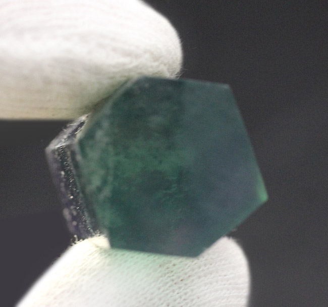緑と紫が斜めに入った珍しいタイプ、人気の鉱物、レインボーフローライト（Fluorite）（その5）