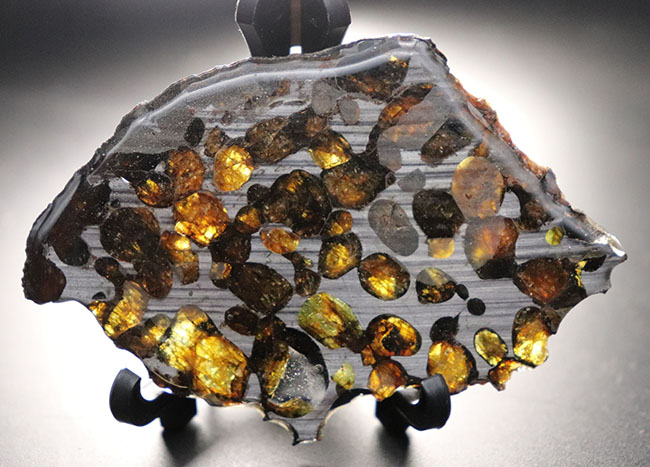 保存状態良好、ケニア産パラサイト隕石のピース（その6）