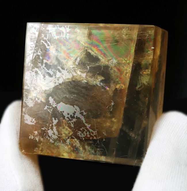 虹色のイリデッセンスあり！蜂蜜色に輝く！職人の手でポリッシュされた