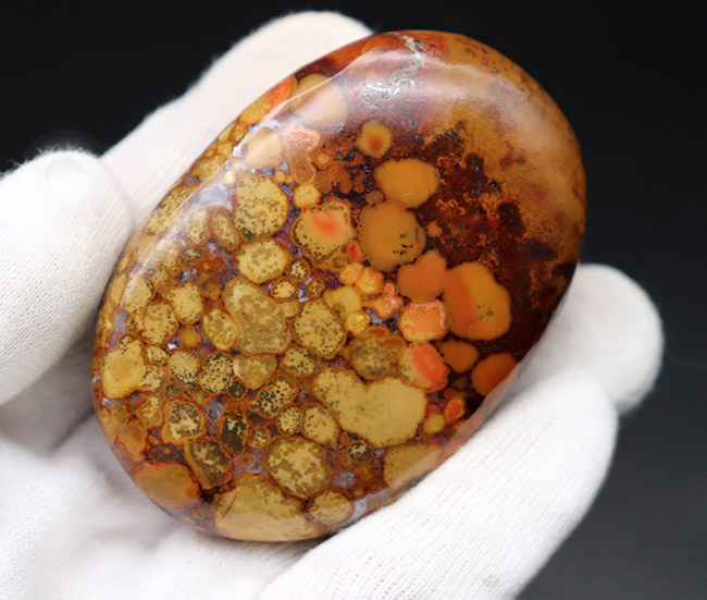 パーフェクト！ヘビの鱗のような模様が特徴的なキングコブラオービキュラージャスパー（Orbicular Jasper）（その3）