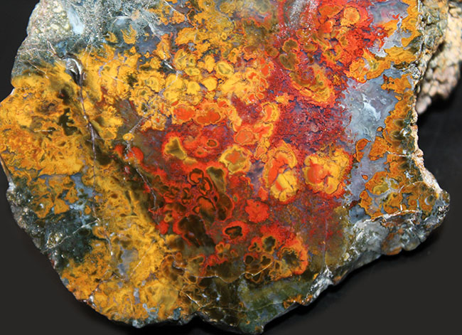 色彩美!重量感のある、ハンガリー産のストロマトライトを含むメノウ(Agate)(その4)