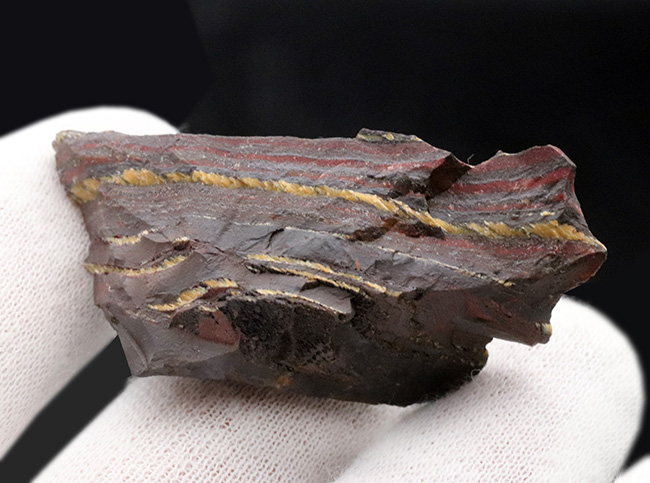 35億年前の活動履歴、オーストラリア・ハマースレイ産のカラフルなストロマトライト(Stromatolite)。縞状鉄鉱層にご注目ください(その3)