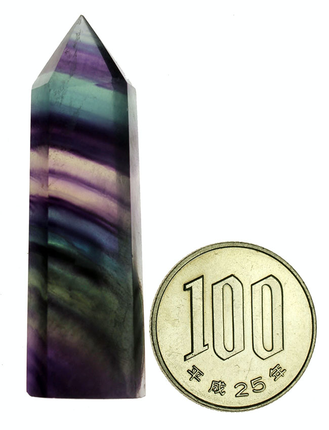六角柱、マルチカラータイプのフローライト(fluorite)(その9)