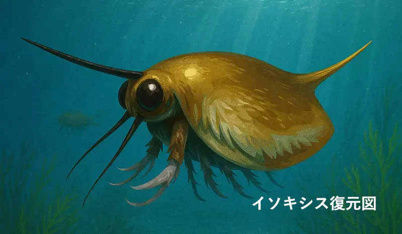 素晴らしい保存状態とサイズ!明瞭な殻形や各トゲなど、精緻に保存されたイソキシス(Isoxys curvirostratus)の上質な化石(その9)