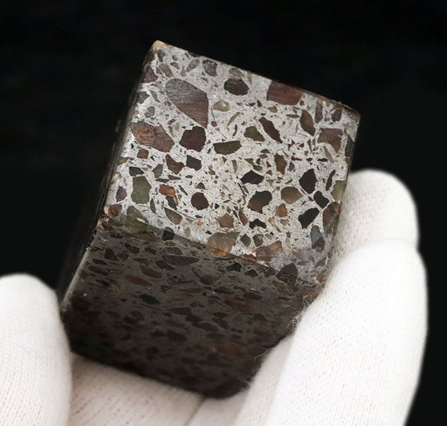 ヘビー級！人気！贅沢な直方体型のケニア産石鉄隕石、パラサイト（その4）