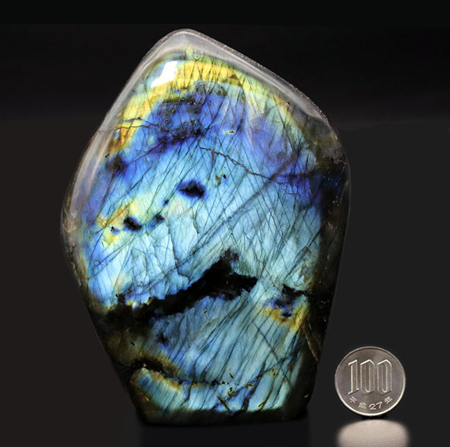 ブルーの濃淡が美しい!1キロを超える重さと大きさ。ハイクラス標本、ラブラドライト(Labradorite)(その11)