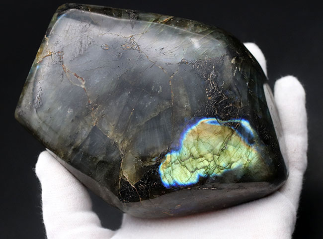 ブルーの濃淡が美しい!1キロを超える重さと大きさ。ハイクラス標本、ラブラドライト(Labradorite)(その7)